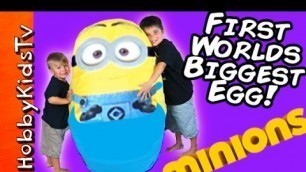 'Giant MINION Surprise Toy Egg By HobbyKidsTV'