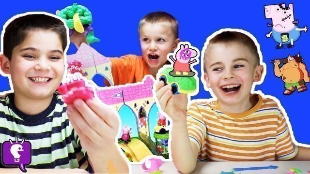 'PEPPA GOES CRAZY! Play-Doh Castle Set Toy Review and Play with HobbyKids'