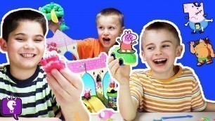 'PEPPA GOES CRAZY! Play-Doh Castle Set Toy Review and Play with HobbyKids'