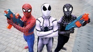'TEAM SPIDER-MAN Nerf War vs BAD GUY TEAM ( ALL Aciton Story POV ) || SEASON 3'