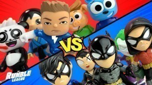 'Little Flash, Ryan ToysReview & HobbyKids vs BATMAN\'s Brigade! RumbleMania Part 2 | RUMBLE LEAGUE'