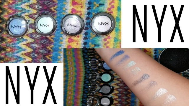 'NYX Prismatic Eyeshadow Swatch | Jane Lai | Blue Jeans | Mermaid | Smoke and Mirrors | Tin'