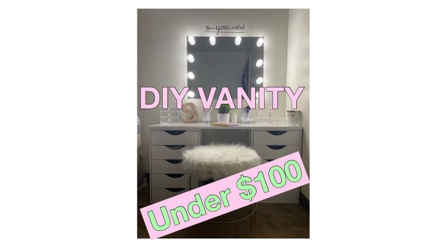 '#DIY Ikea Vanity Desk Dupe #Onabudget #Doityourself'