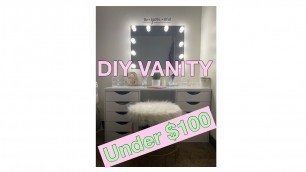'#DIY Ikea Vanity Desk Dupe #Onabudget #Doityourself'