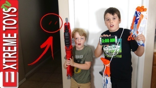 '3AM Challenge Gone Wrong! Nerf Blaster Sabotage, Ethan and Cole Vs. Ghost!'