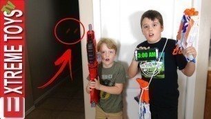 '3AM Challenge Gone Wrong! Nerf Blaster Sabotage, Ethan and Cole Vs. Ghost!'