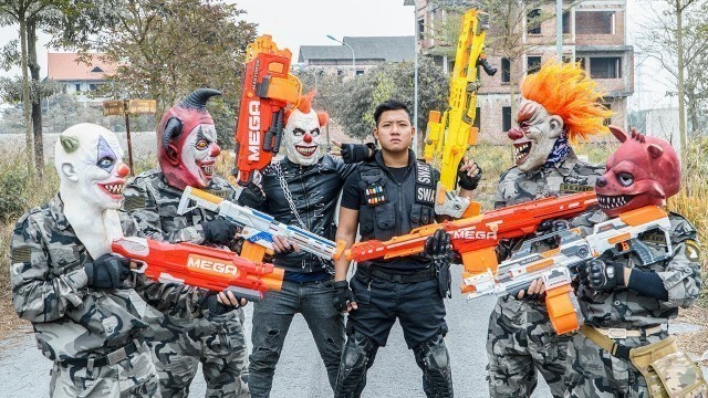 'LTT Films : Silver Flash Black Man Nerf Guns Fight Criminal Group Tiger Mask Over War'