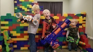'LEGO FORT Nerf War!!! 400 lbs of Legos, 60 Guns & 4000 Nerf Darts'