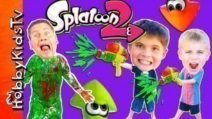 'GIANT PAINT BLASTED SPLATOON EGG! Adventure and Surprises with HobbyKidsTV'