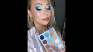 'GRWM ft COLOURPOP IN THE SPRINGS Eyeshadow Palette / All Matte Blue Makeup Look'