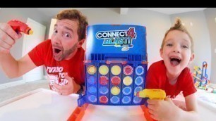 'Father & Son CONNECT 4 BLAST! / A Nerf Gun Game?!'