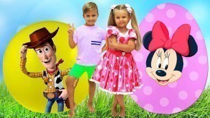 'Diana and new Toy Story with Giant Surprise eggs'