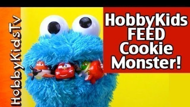 'HobbyKids FEED Toy Planes to Cookie Monster by HobbyKidsTV'