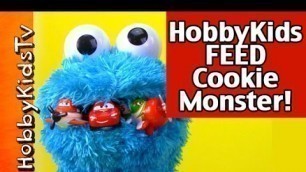 'HobbyKids FEED Toy Planes to Cookie Monster by HobbyKidsTV'