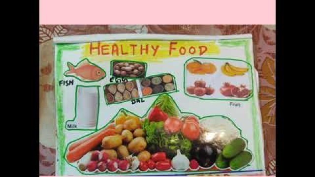 'Healthy food and Unhealthy food Collage for kids || Easy Project on healthy and junk food .'