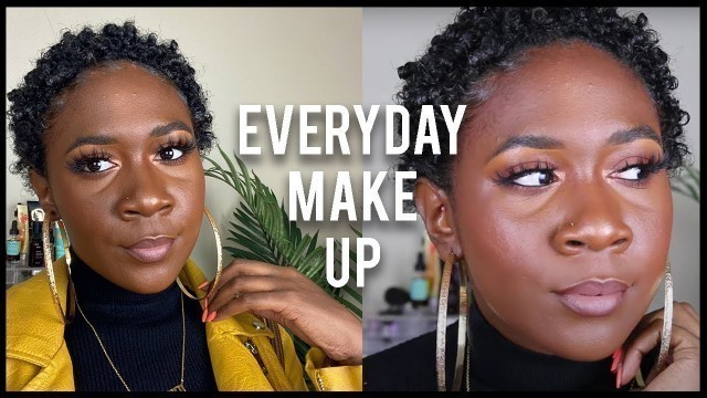 'My \"Everyday\" Dark Skin Girl Friendly Make Up Look + No Eyeshadow or Lashes Needed | Nia Imani'