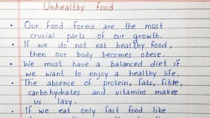 'Write 10 lines on Unhealthy Food | Short Essay | English'