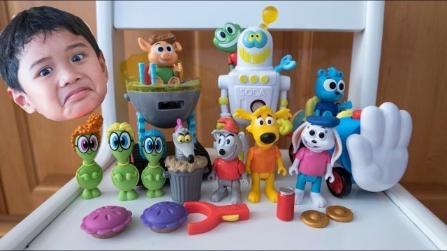 'HobbyKids Adventures Cartoon Toys Mystery Figure set Pie Launcher HobbyPig HobbyBear HobbyFrog'