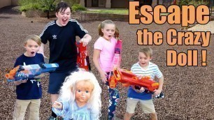 'Escape the Crazy Doll! Sneak Attack Nerf Adventure with Ethan and Cole, Extreme Toys TV!'