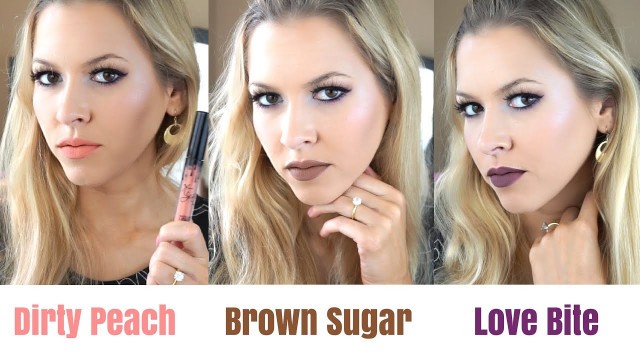 'Kylie Cosmetics NEW SHADES Dirty Peach, Brown Sugar & Love Bite | First Impressions | Swatches'
