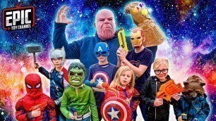 'Nerf War: Avengers Hero Kids Battle Thanos - Pretend Play'