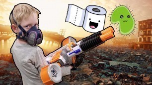 'Zombie Virus NERF WAR!!! Social Distancing with Guns'