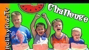 'WATERMELON Surprise! Summer Snack + Surprise Toys HobbyKidsTV'