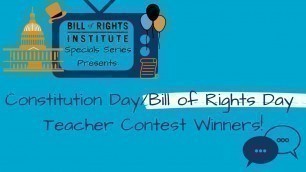 'Constitution Day | Bill of Rights Day Teacher Contest Winners 2019'
