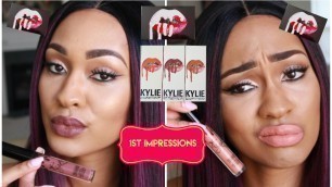 'NEW KYLIE COSMETIC LIP SWATCHES/ DIRTY PEACH, LOVE BITE, BROWN SUGAR'