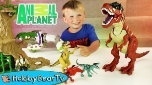 'Animal Planet DINOSAUR Toys! Adventure Story Skit w/HobbyDad and HobbyBearTV'