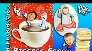 'World\'s Biggest Chocolate! Poptart Surprise Egg Mix + Poptart Challenge, Toy Review Fun HobbyKid'