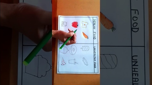 'Healthy and unhealthy food chart #shorts #viralvideo #youtubeshorts #drawing #healthyfood'