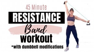 '45 MINUTE FULL BODY RESISTANCE BAND WORKOUT - Resistance Band Strength Training for Women'