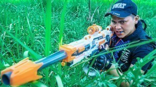 'Nerf Guns War : S.W.A.T Girl Of SEAL TEAM Special Attack Black Leader Dangerous Criminal Group'