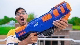 'Unboxing Large Nerf Gun & Testing | महंगा है पर मस्त है | Very Awesome'