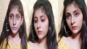 'Makeup Without Foundation,BB,CC Cream|Monsoon Makeup Look Longlasting|Red Smokey Eye(Step By Step)'