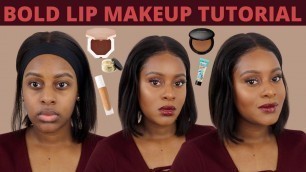 'BOLD LIP FALL / AUTUMN MAKEUP TUTORIAL | MAKEUP FOR BLACK WOMEN,WOC |FOR BEGINNERS| Exclusively Tee.'