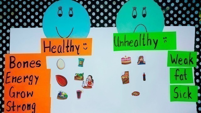 'Healthy and unhealthy food | food we eat | junk food | fast food | EVS | our food | Food | our food'