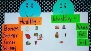 'Healthy and unhealthy food | food we eat | junk food | fast food | EVS | our food | Food | our food'