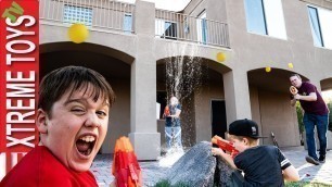 'Ethan and Cole Ride Along! Follow Sneak Attack Squad Nerf Battle Vs Parents!'