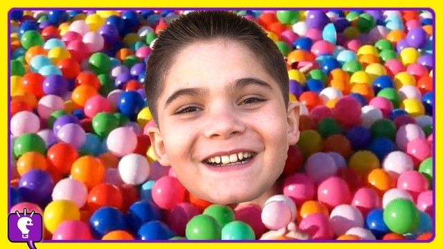 'BALL PIT Party with Cousins and Surprise Toys by HobbyKidsTV'