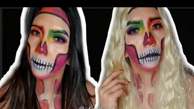 'COLORFUL GRIM REAPER HALLOWEEN MAKEUP LOOK | BLACK OR BLONDE????'