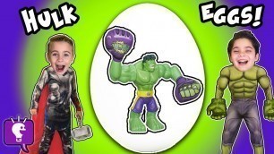'Giant HULK EGGS Surprise SMASH with the HobbyKids'