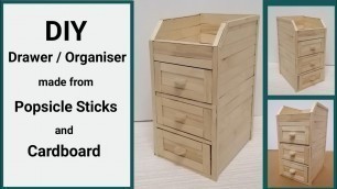'DIY Drawer Organiser (made from popsicle sticks and cardboard)'