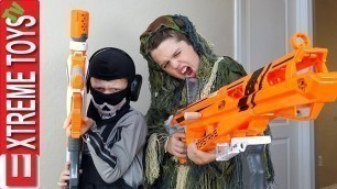 'Nerf Battle Black Ops Edition! Cole Attacks Ethan with a Nerf Modulus Blaster!'