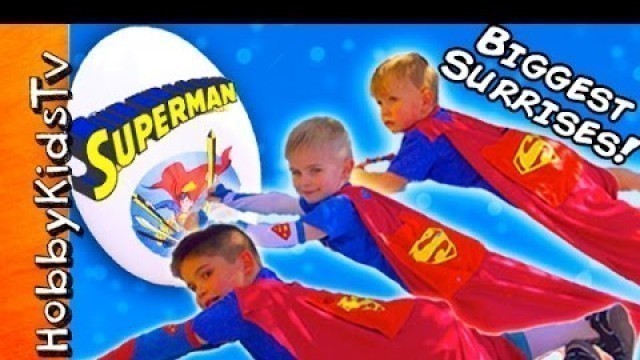 'Giant SUPERMAN Egg Adventure with the HobbyKids'