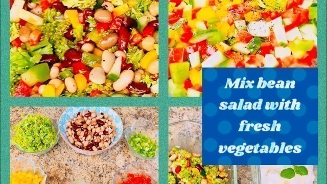 'Mix Beans Salad Healthy Quick & Easy Recipe For Weight Loss & Keto Diet