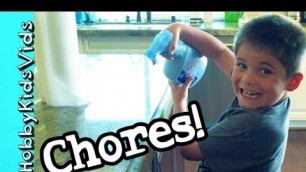 'HobbyKids Do Chores! Trash + Sweeping Cleaning Every Week by HobbyKidsVids'