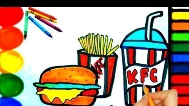 'Fast food drawing| Junk food drawing| KFC drawing for kids, toddlers #@jtpkids#art #drawing #@kfc'
