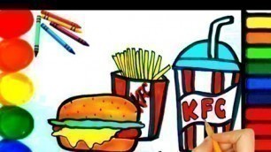 'Fast food drawing| Junk food drawing| KFC drawing for kids, toddlers #@jtpkids#art #drawing #@kfc'